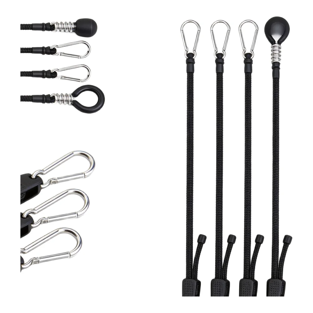 Adjustable Tennis Net Extension Strap 100cm Bungee Cord with Snap Hook for Volleyball Badminton Net Tightening Needs