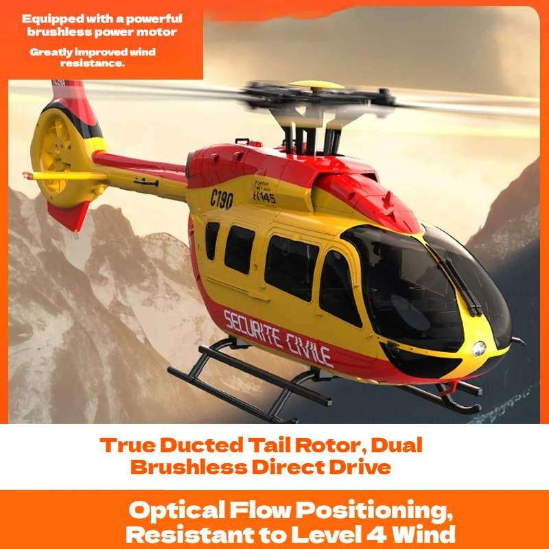 

C190 Brushless Motor RC Helicopter - Altitude Hold Optical Flow Tail Duct Armed Scale Electric Model