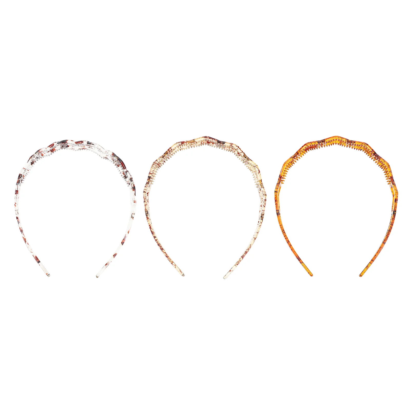 3 Pcs Hollow Heart Headband Hair Accessory Workout Headdress Hollowed Hairbands Women Decor Durable Adorn Heart-shaped Chic