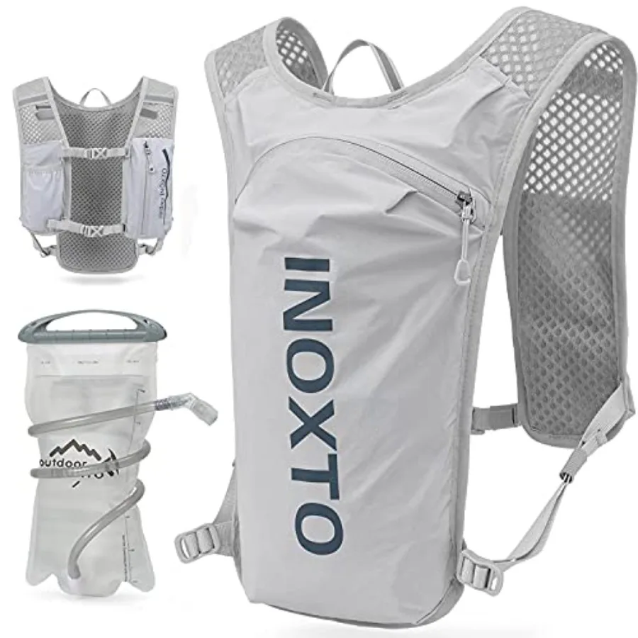 

INOXTO Running Hydration Vest BackpackLightweight Insulated Pack with 1.5L Water Bladder Bag Daypack for Hiking Trail Running C