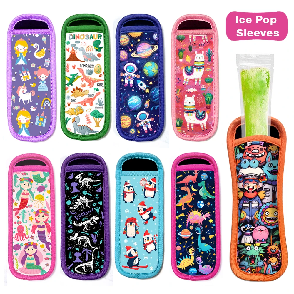 Fundas aislantes de neopreno reutilizables para hielo, 1/9 piezas, soporte para paletas, bolsas para polos