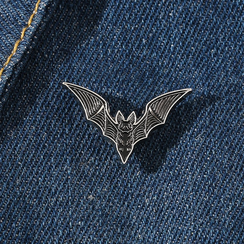 Bat Enamel Pin Fashion Witchy Halloween Goth Lapel Brooch Jewelry Accessory Punk Badge Pin Gift