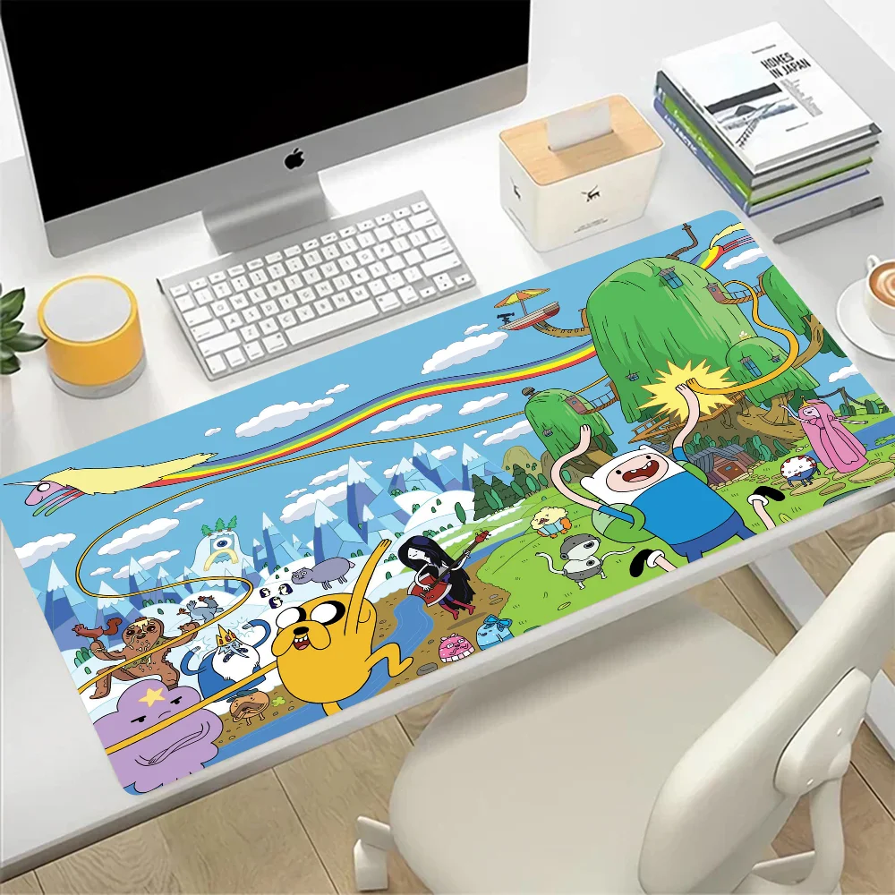 Adventure Time Large Mouse Pad Gaming Mousepad PC Gamer Computer Office Mouse Mat Silicone Keyboard Mat Desk Pad Laptop Mausepad