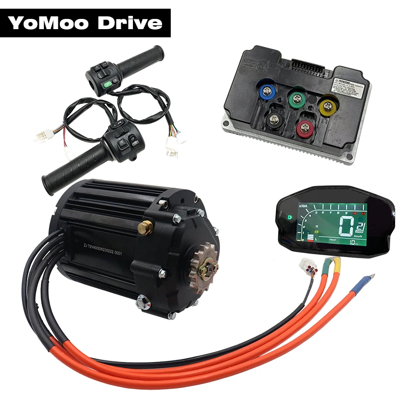 

QS138 90H 4000W V3 PMSM Mid Drive Motor with Fardriver Controller ND84680, DKD Display, T08 Throttle For Electric Motorcycle