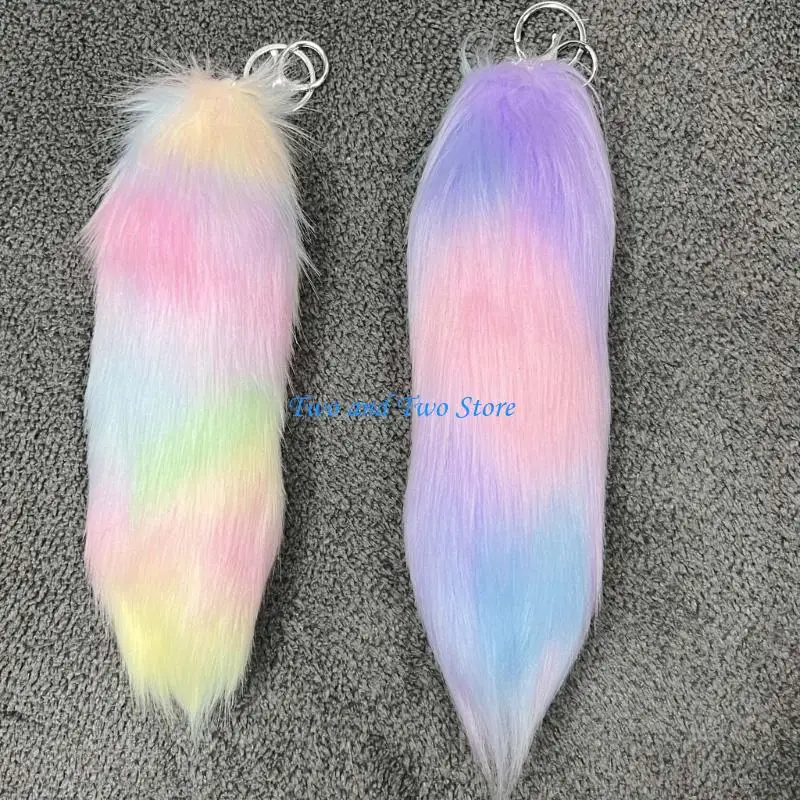 HX6F 40CM/25cm FAUX FOXY TAIL KECKCHAMIGN ORNAMENT