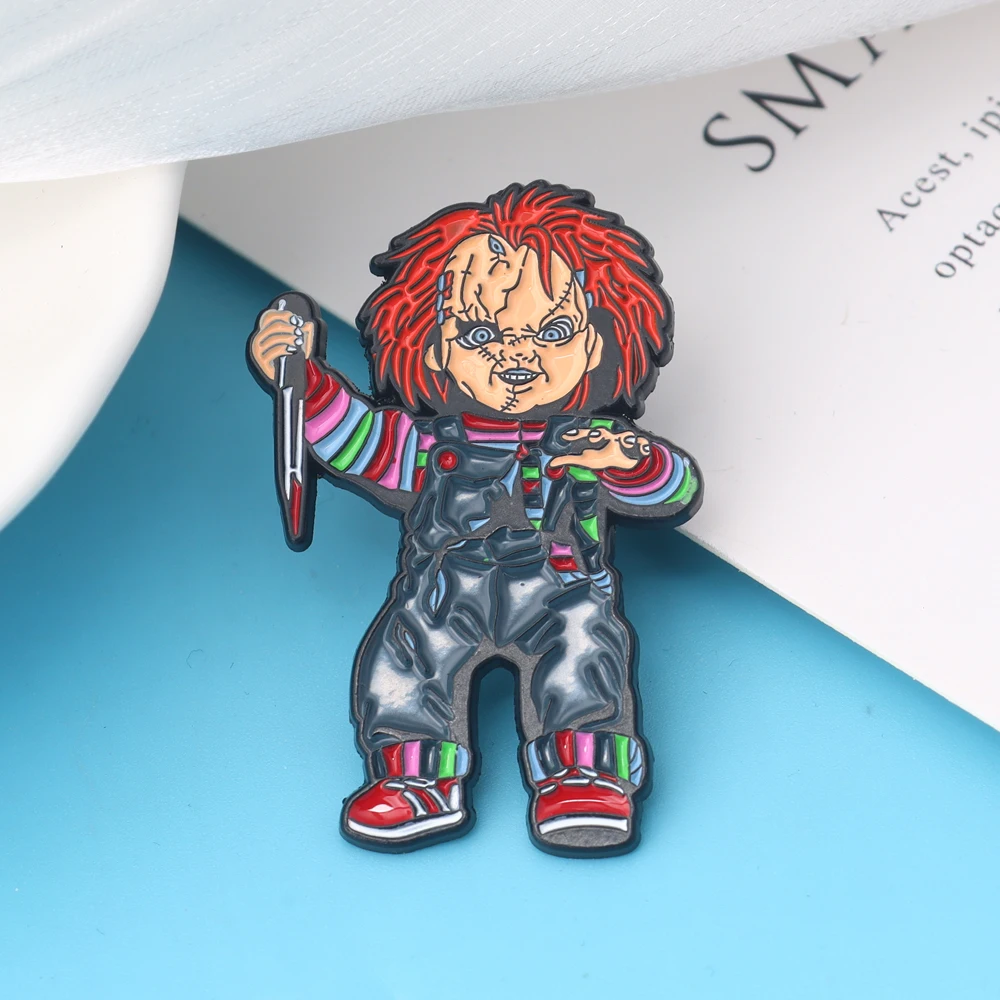 7 unids/set Horror Killer esmalte Pin película broche solapa Pins insignia en mochila accesorios de ropa joyería de moda regalos de vacaciones