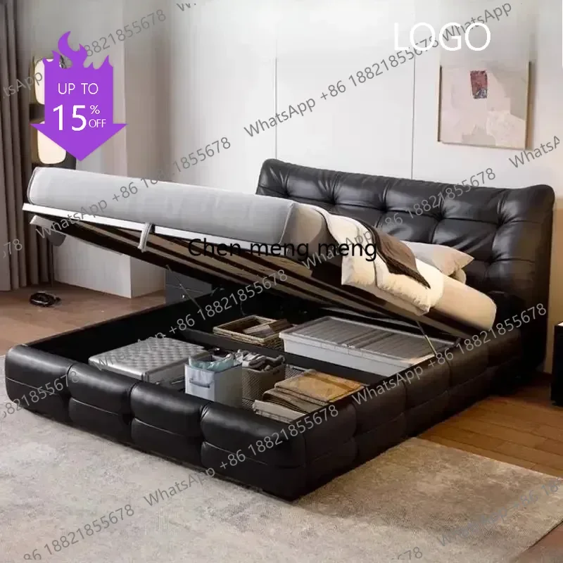 

Кровать L178 в современном стиле, водонепроницаемая, черная, большая, двуспальная, европейская, модная, с каркасом и основанием