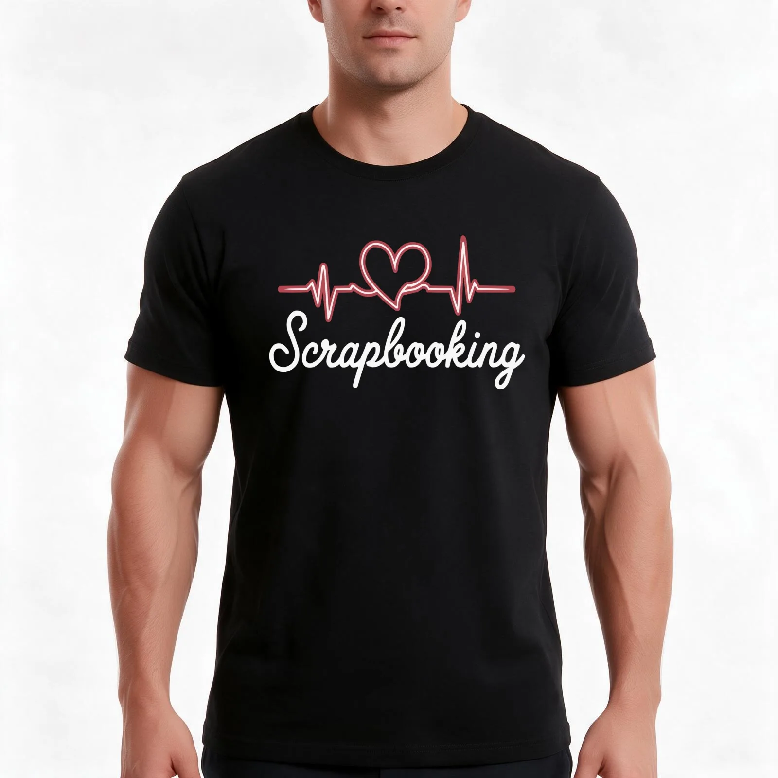 Scrapbooking With Line T-Shirt Summer Casual Cotton Tee Oversized Streetwear Tops Vintage Graphic Print Unisex Men Women