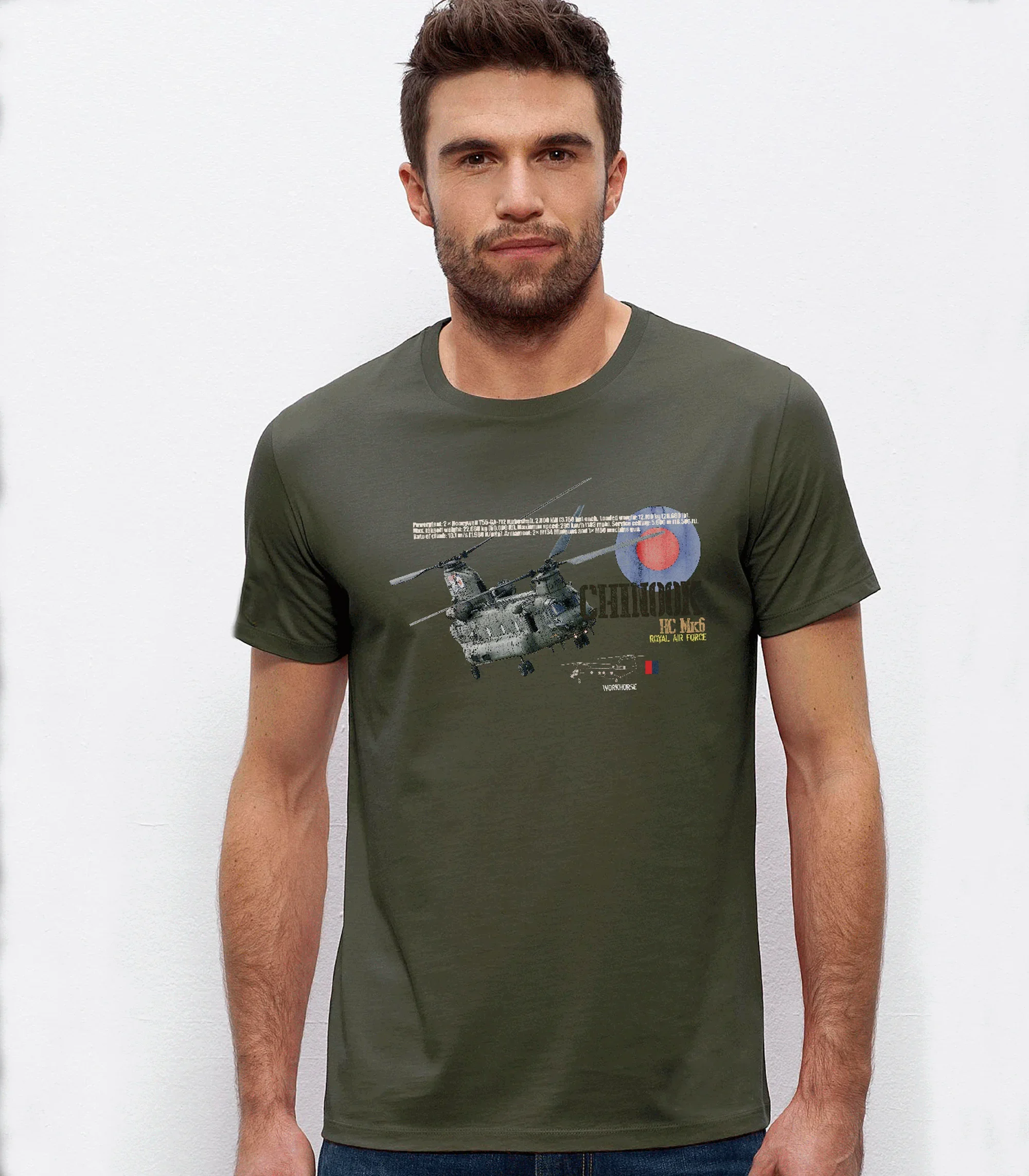 RAF Royal Air Force CH-47 Chinook Transport Helicopter T-Shirt 100% Cotton O-Neck Short Sleeve Casual Mens T-shirt Size S-3XL