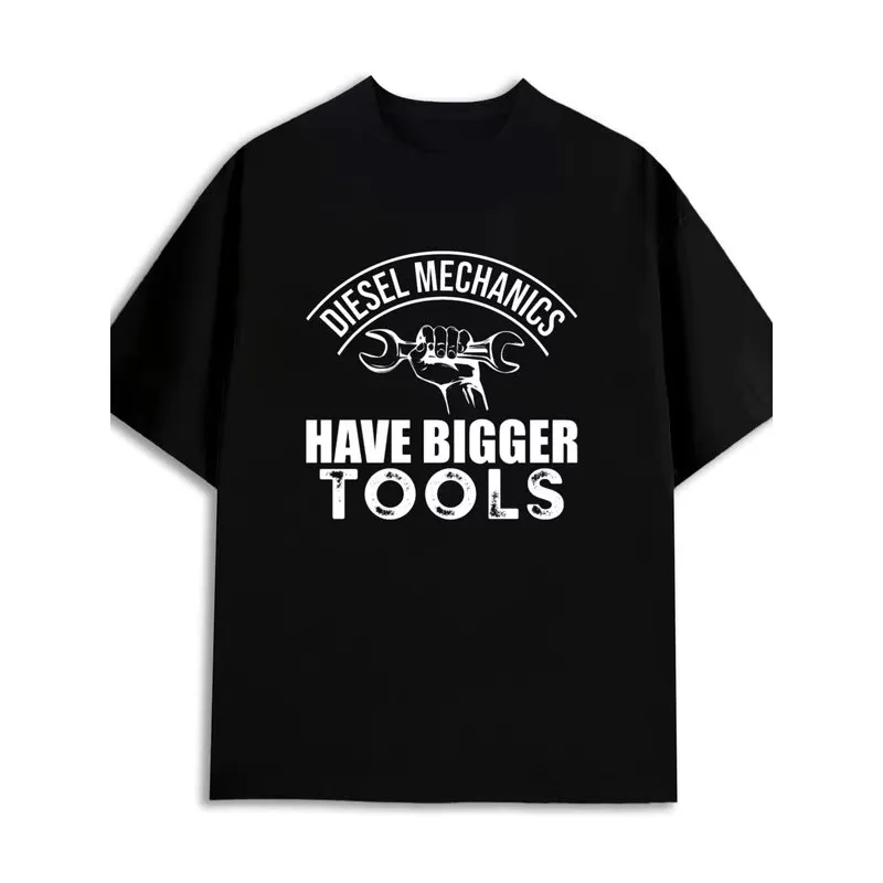 

Diesel Mechanic Wrench Fist Print Short Sleeve T-shirts for Men Women Round Neck Casual Streetwear Daily Wear Tops