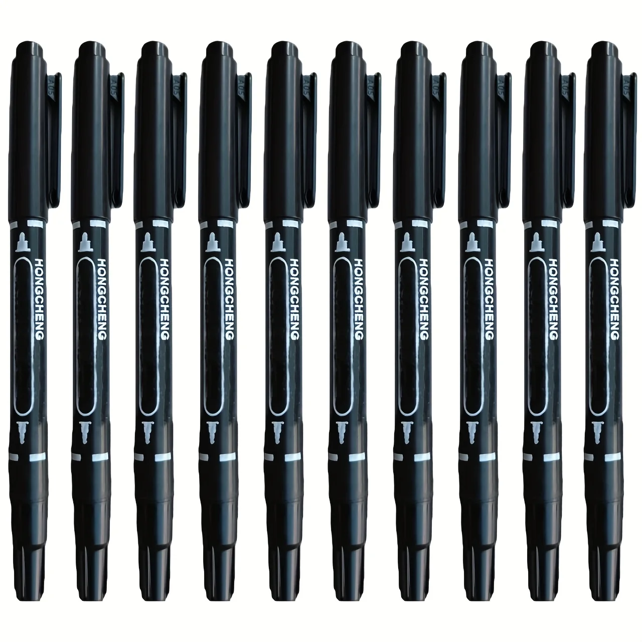 10 قطع من أقلام التحديد السوداء ذات الطرف المزدوج مع قلم مخطط ذو طرف رفيع - ألوان نابضة بالحياة للمكتب والمدرسة ومستلزمات الفن والحرف اليدوية #2