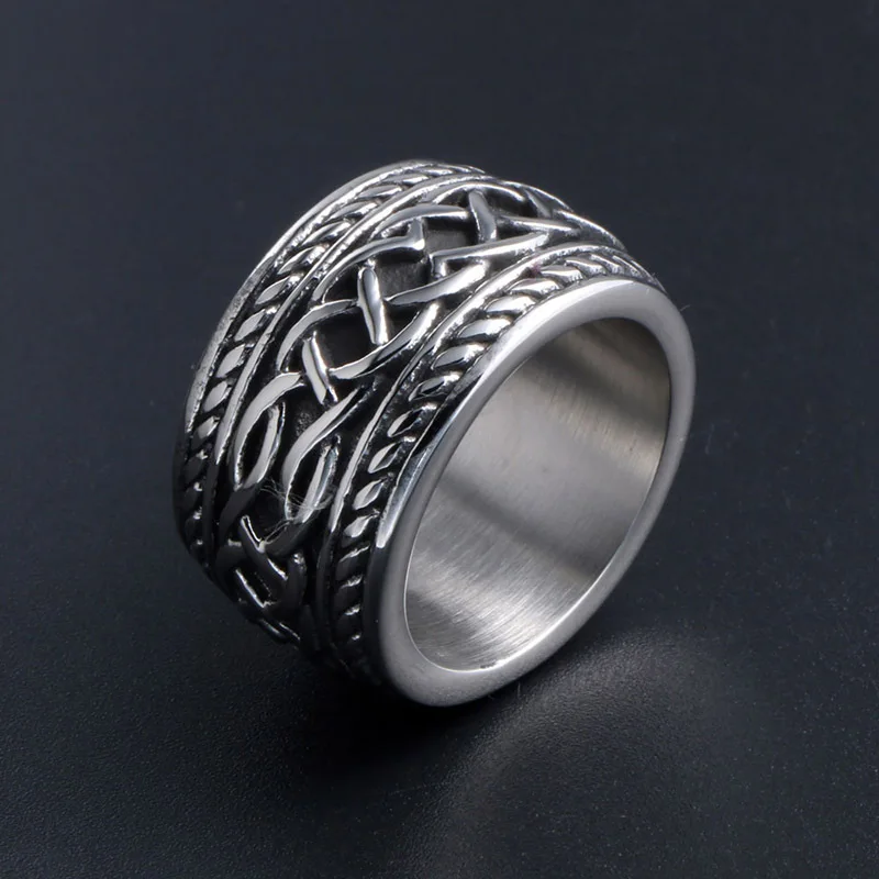 

Fashion trend jewelry casting titanium steel ring, retro punk men's finger ring