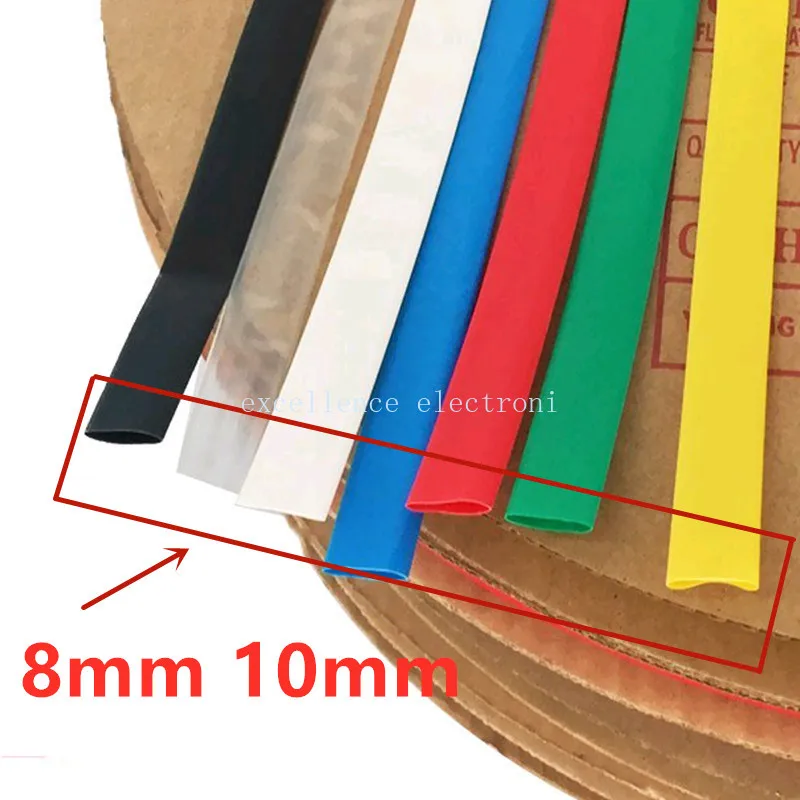 5 meters 2:1 Black Clear Red White Yellow Green Blue 1mm 2mm 3mm 4mm 5mm 6mm Heat Shrink Heatshrink Tubing Tube Wire