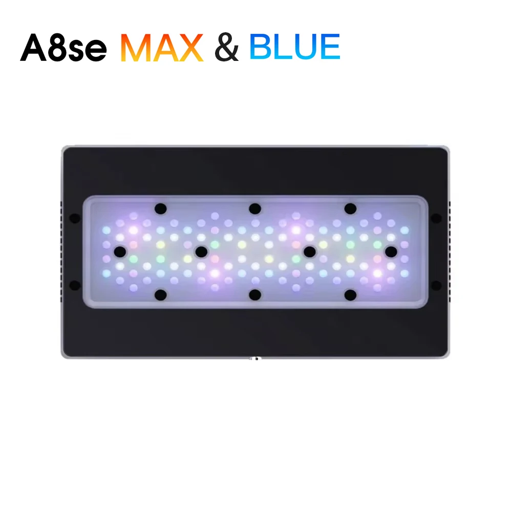 A8SE II Max and Blue 240W 8-Channels Smart Full Spectrum WiFi APP Programmable Saltwater Aquarium Coral Reef LED Light