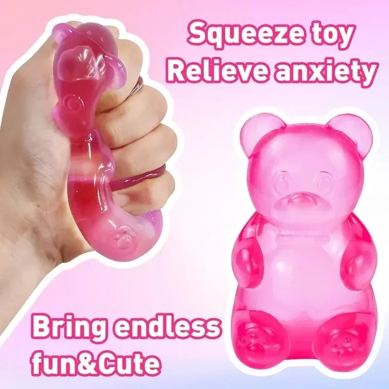 Balle anti-stress en maltose en forme d'ours mignon, jouet sensoriel à rebond lent pour soulager l'anxiété et la tension