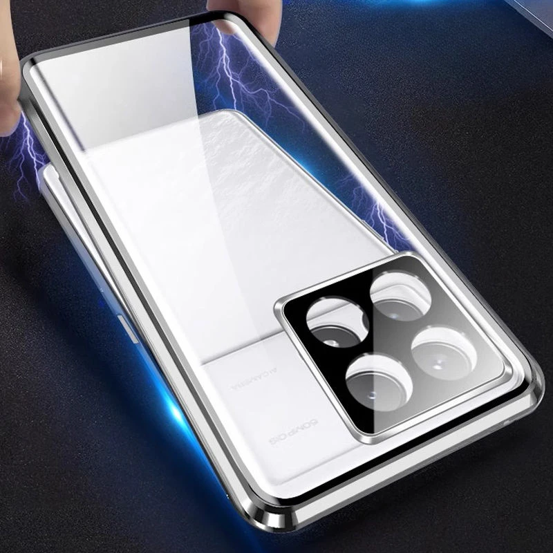 For POCO X6 Pro Double Sided Magnetic Glass Case Anti Spy Clear 360° Protective Sleeve for For POCOX6Pro Full Coverage Cover