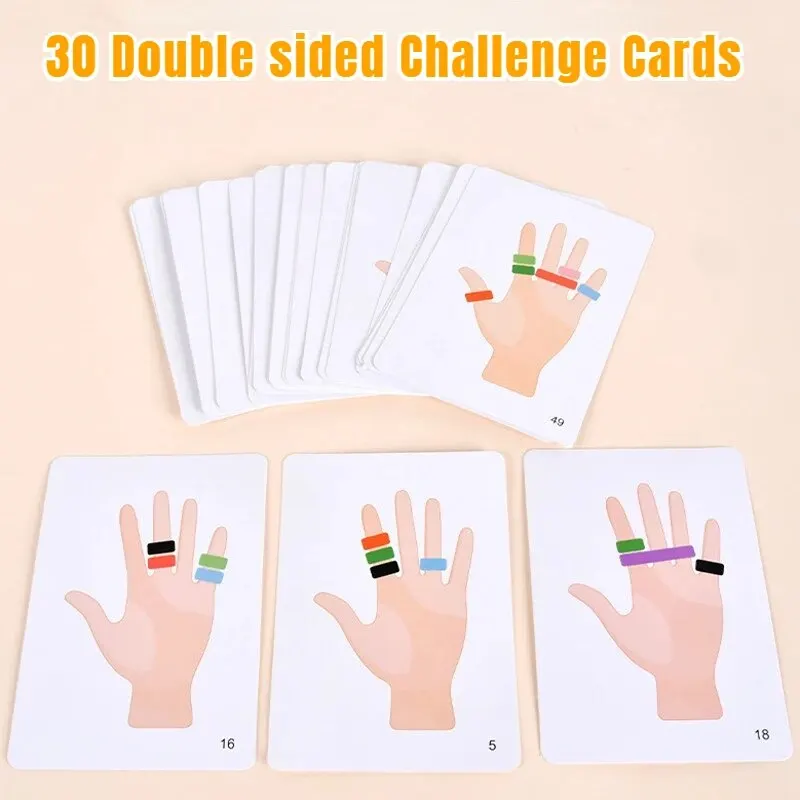 Gioco di partite con anello da dito Giocattoli educativi per bambini Cognizione del colore Coordinazione occhio-mano Regalo sensoriale genitore-figlio Montessori