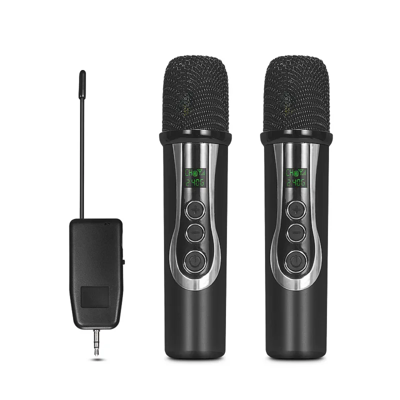 Sepuluh item TLF Xtuga E-109 Desain Baru 2.4GMHz 3.5mm 6.35mm Penerima Speaker Karaoke Portabel Nirkabel Mikrofon Mini Genggam