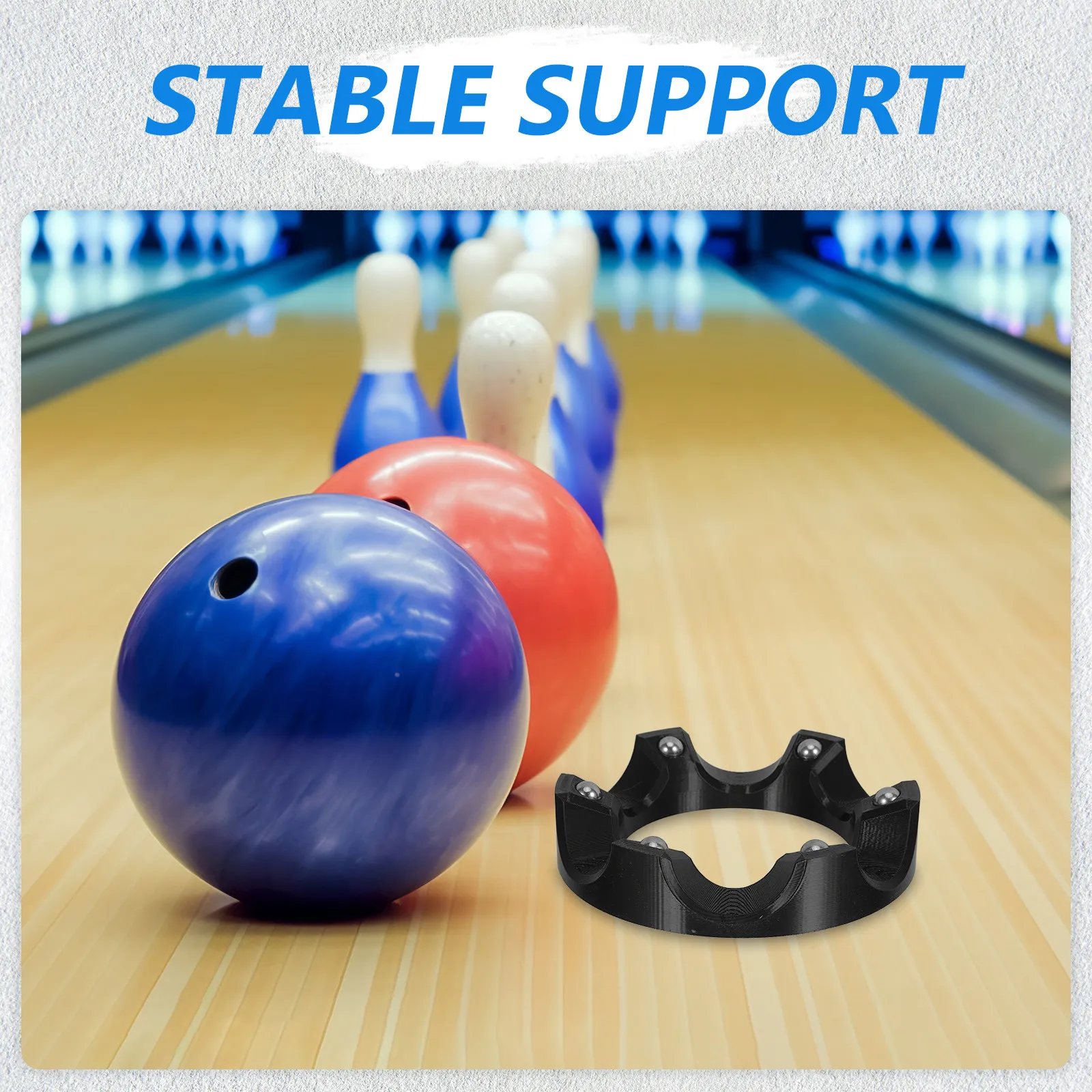 

Bowling Ball Holder Stand 360 Degree Rotating Ball Cup Black Non Slip Scratch Free Support Base Silent Bearing Roller Display