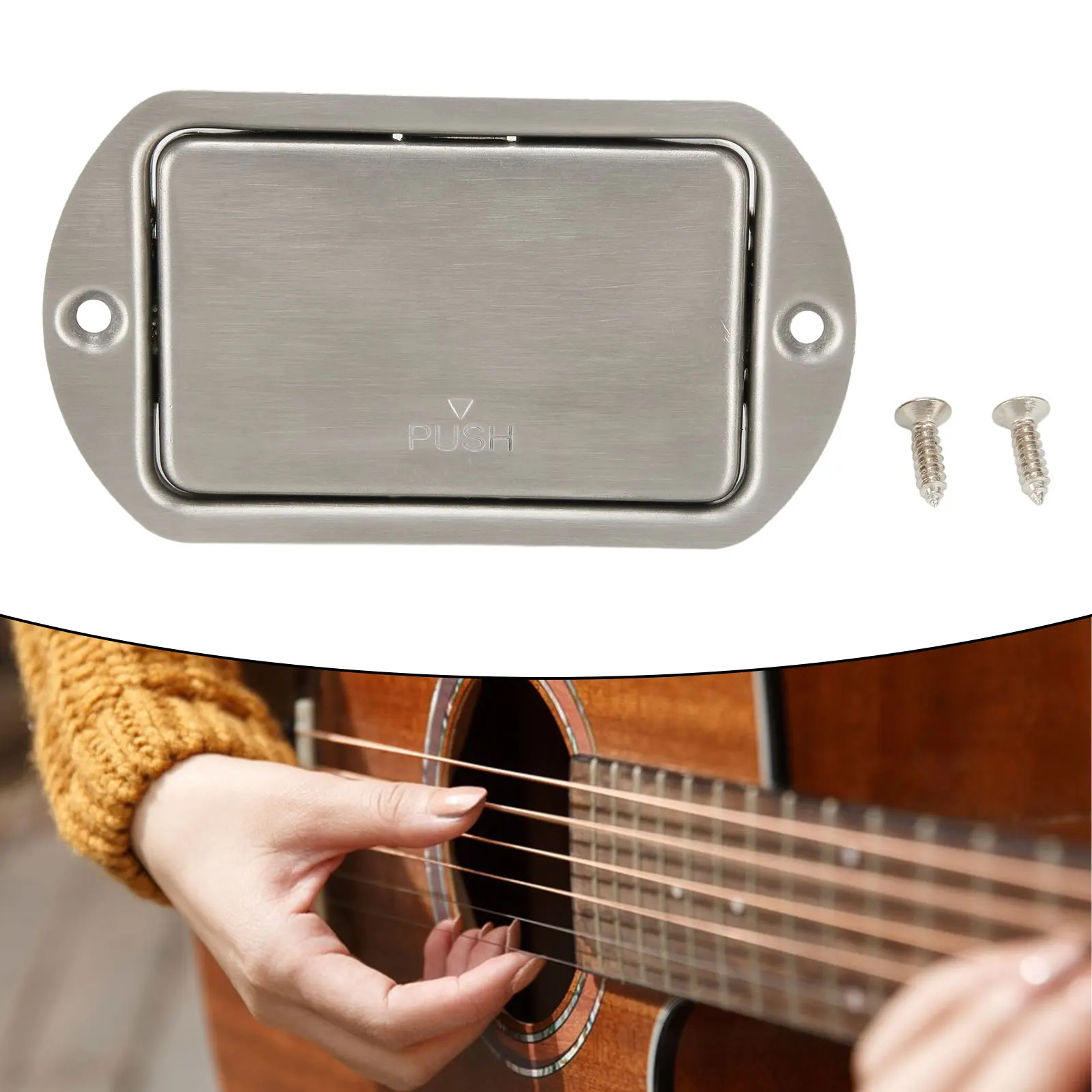 Electric Guitar Battery Box Cover Stainless Steel Slanted/Elliptical Style Pickup Battery Box 78x45mm/80x45mm Guitars Parts