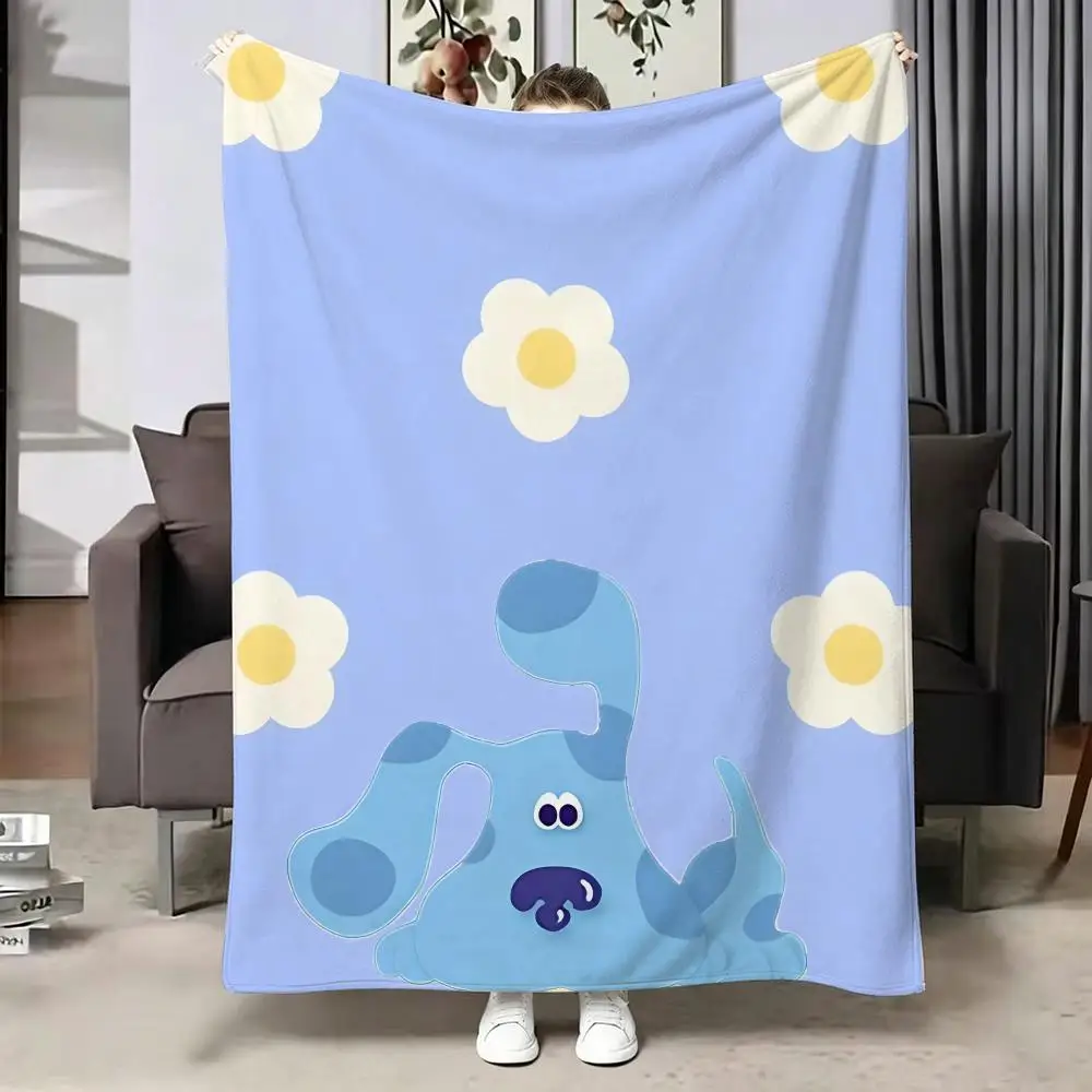 Couverture en flanelle douce et chaude Cartoon B-Blue s C-Clues, couverture multi-usage pour lit, canapé, bureau, couverture de sieste pour climatisation