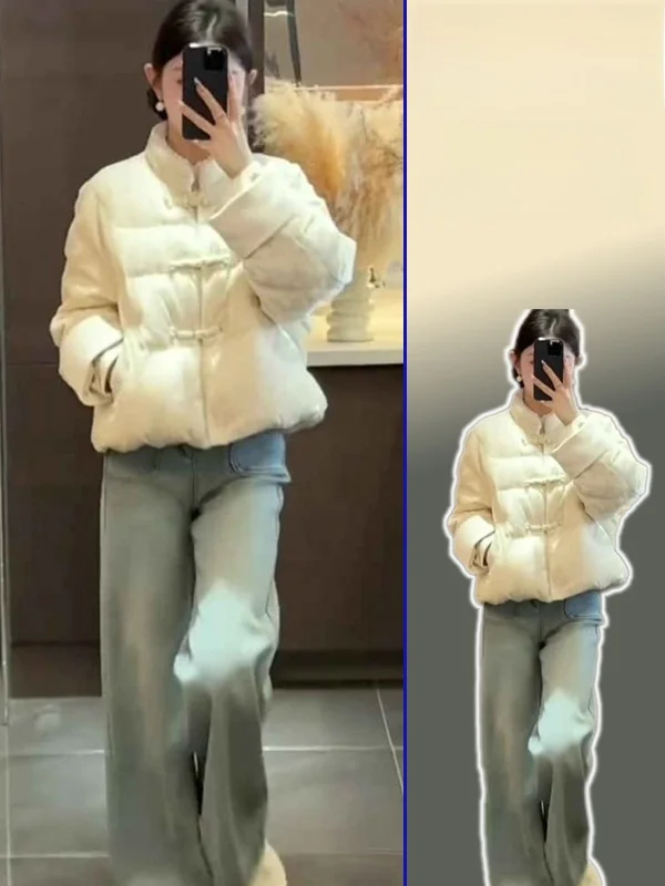 

Женская хлопковая куртка больших размеров в китайском стиле с воротником-стойкой на пуговицах, весенне-осенняя, скрывающая недостатки фигуры, универсальный топ для похудения