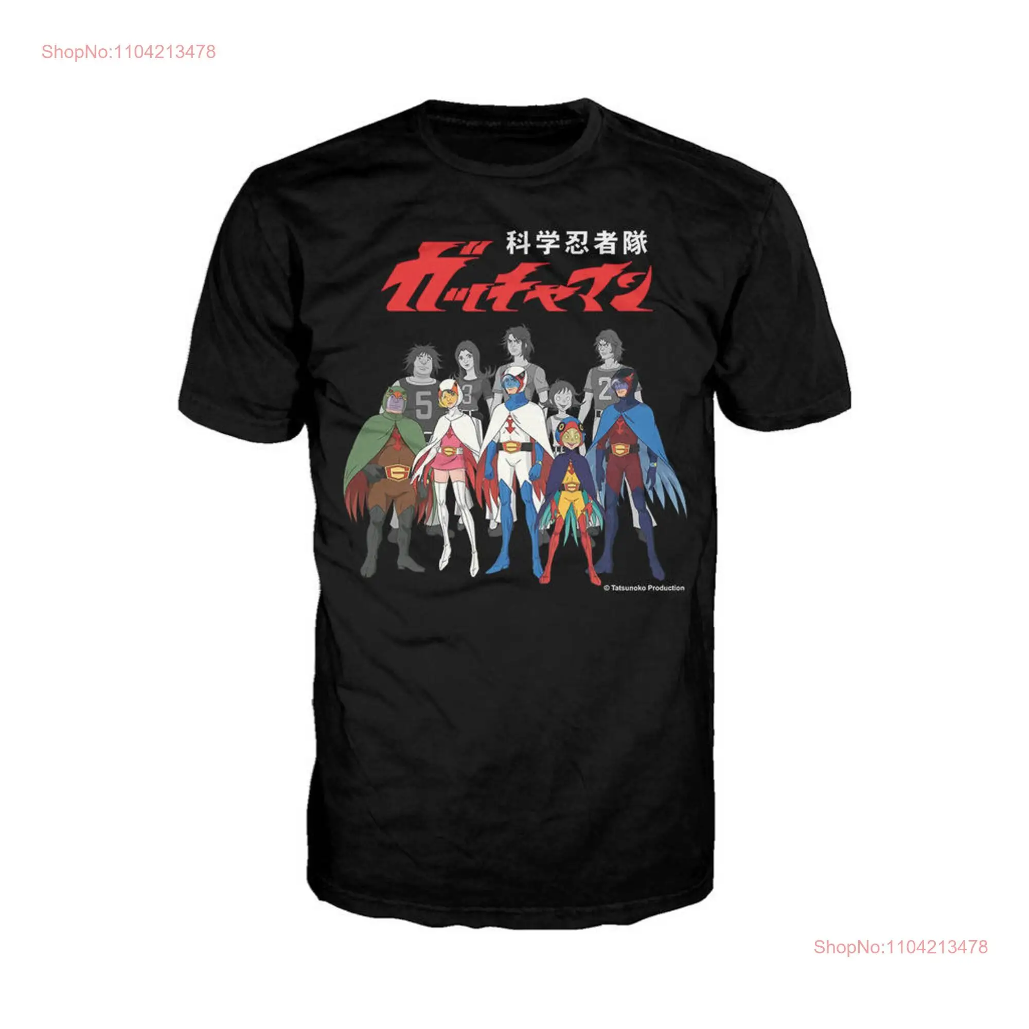 Gatchaman Alter Ego Line Up Official Men's T shirt Black long or short sleeves