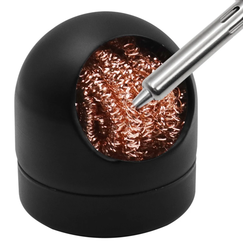 

Black/Gold Removing Solder Tool Welding Accessories Soldering Solder Iron Tip Cleaner Copper Wire Ball with Sponge and Holder