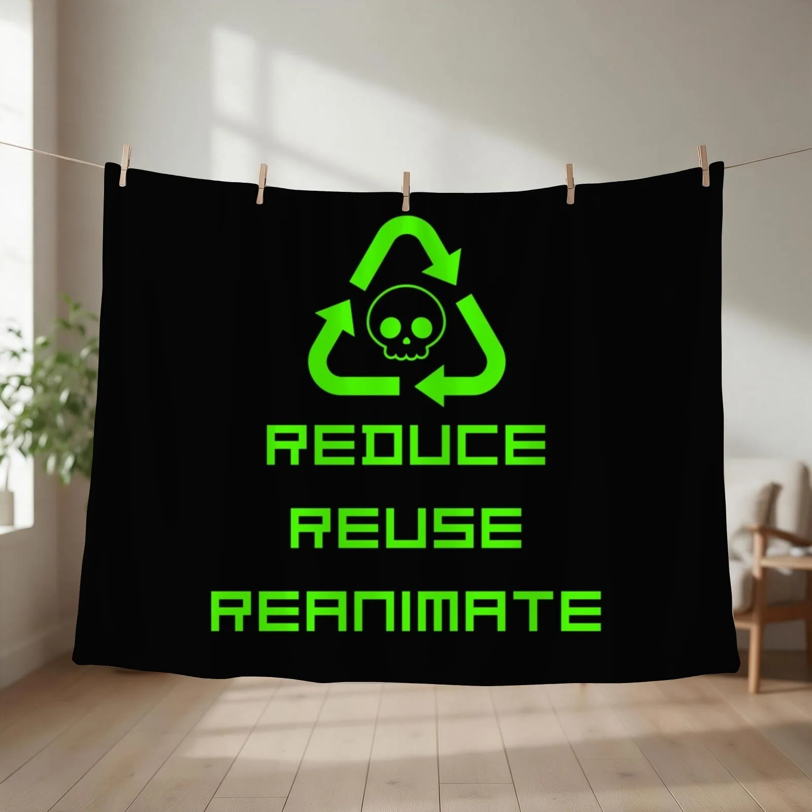 Necron-Mancy Reduce Reuse Reanimate Throw Blanket Winter beds Sofa Bed bed plaid Blankets