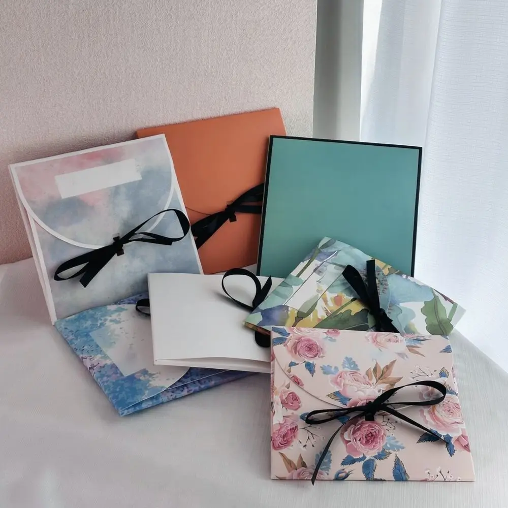 Premium Envelope Design Gift Box For Lingerie Silk Handkerchief Towel Packaging Decorative Paper Container Elegant Event Favors