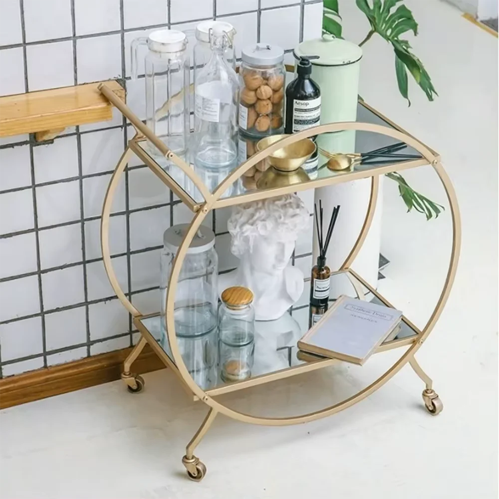 Wedding Hot Sale Dessert Display Gloss Gold Metal Sweet Candy Cart For Wedding Events