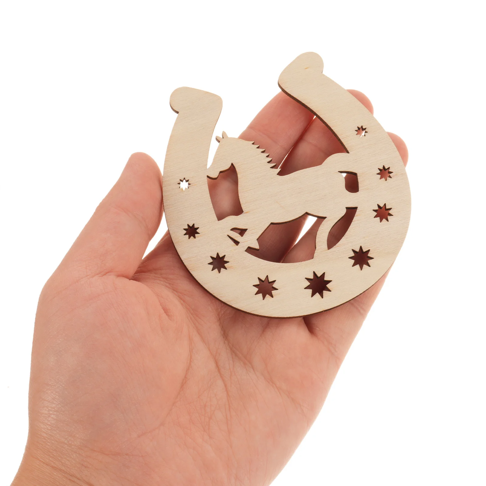 

24pcs Unfinished Horseshoe Wood Slices Diy Painting Crafts Blank Cutouts For Graffiti Home Decor Wooden Ornaments Craft Supplies