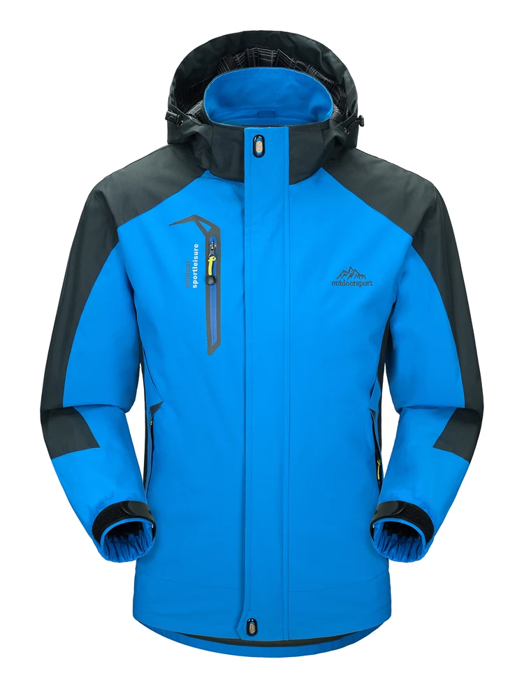 TRVLWEGO Herren-Herbstjacke, Outdoor-Sport, Wandern, Mäntel, Camping, mit Kapuze, winddicht, wasserabweisend, Regen, Angeln, Reisen – Detail 15