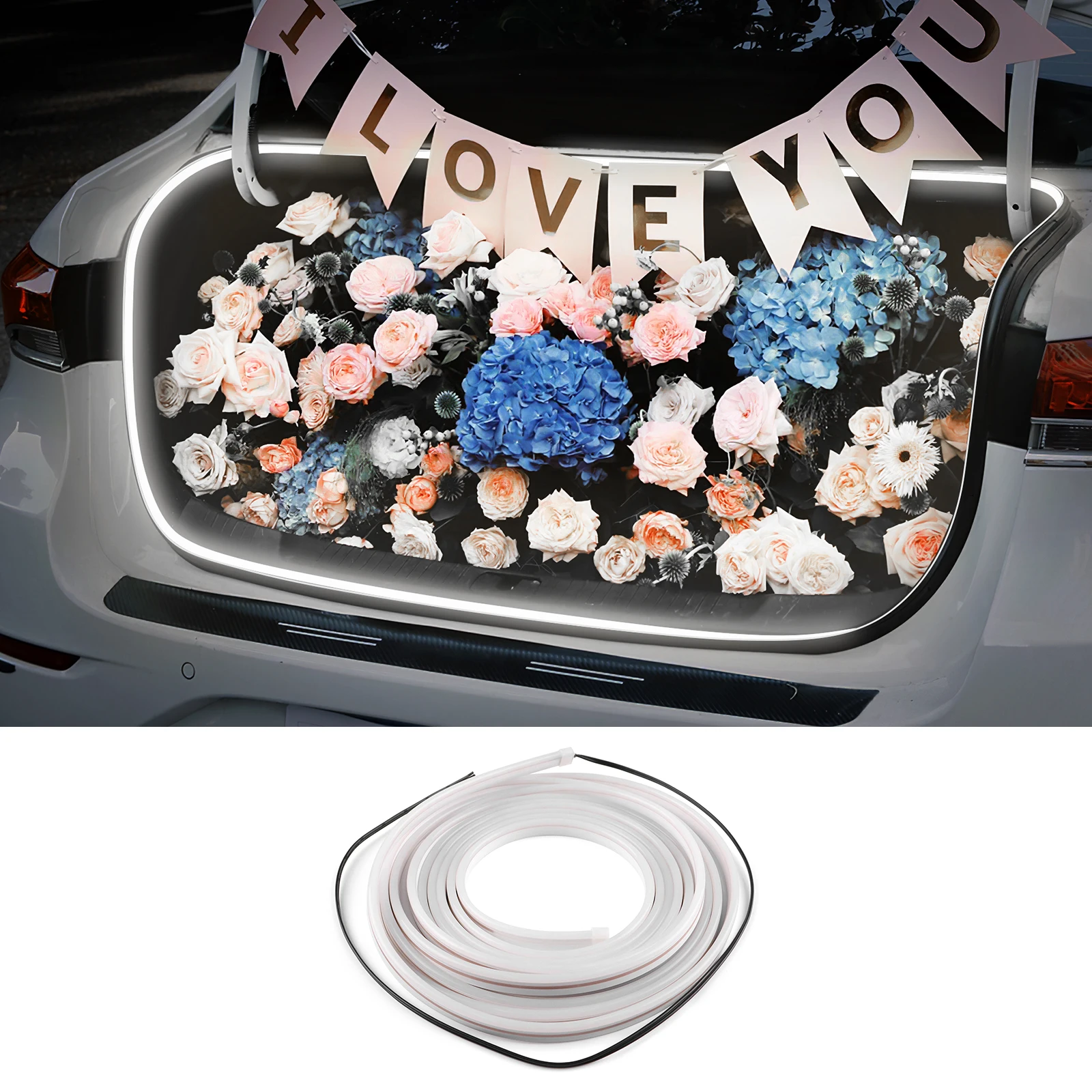 Rear Trunk LED Light OE Plug Power Supply Trunk Cargo Lamp Non‑Destructive Wiring Universal Car Trunk Interior Accessories