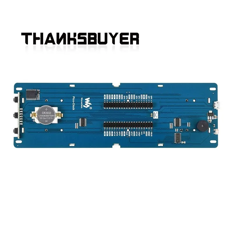 Waveshare-Multifuncional LED Matrix Relógio Eletrônico Digital para Raspberry Pi Pico, Verde, EN, Criativo, Alta Precisão