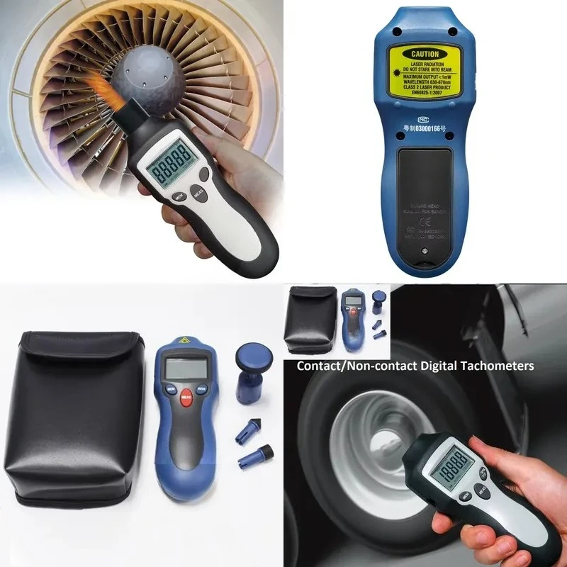 XXT AT-8 /10 Digital Non-contact Tachometer Gauce for Car, Wheels, Engines, Contact Tach RPM Meter, Motor Speed Meter Gauge Tool