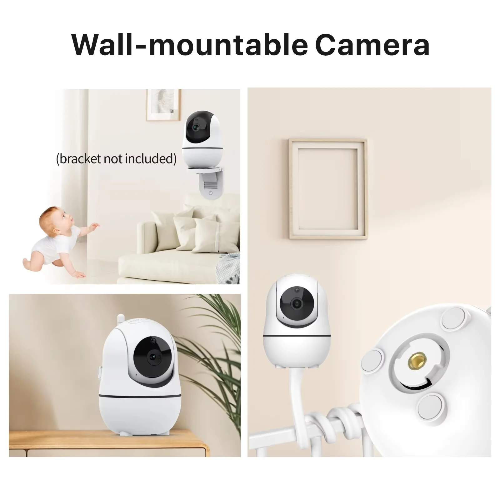 5.0 Inch Baby Monitor LCD Screen VOX Mode Night Vision Two-Way Audio Temperature Sensor Lullaby Pan Tilt Security Camera SM663