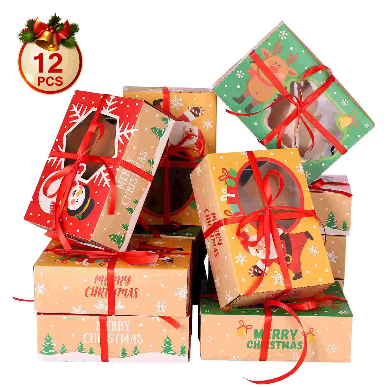 

Kraft Paper Boxes Christmas Cookie Holders Candy Gift Gifts for Stocking Stuffers