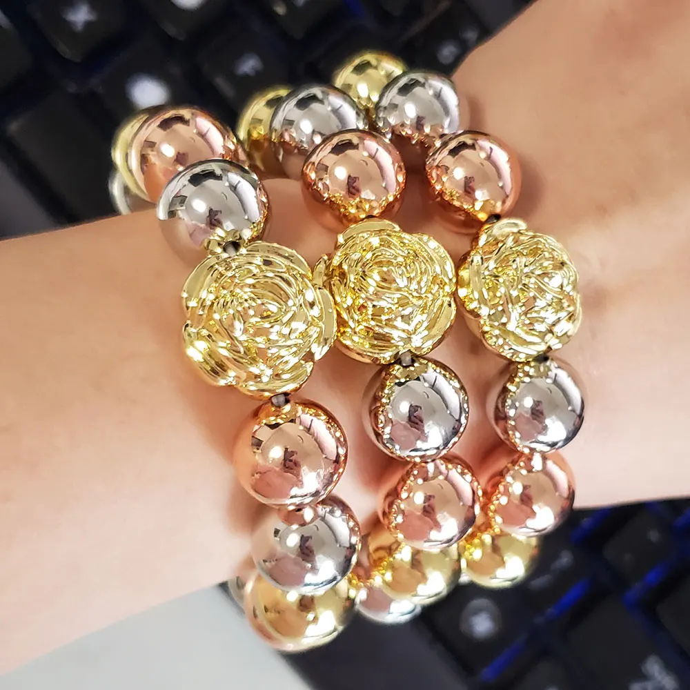 

Hot Sale Classic Tricolor Gold Plated Bracelet Women Luxury Party Italian Accessories Free Shipping High Quality