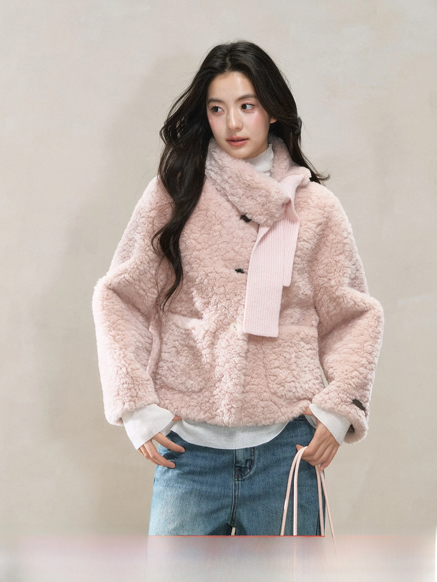 

Очаровательная розовая повседневная куртка с принтом диких ягод для женщин: модный красивый топ, новинка зимы, свободный крой для города