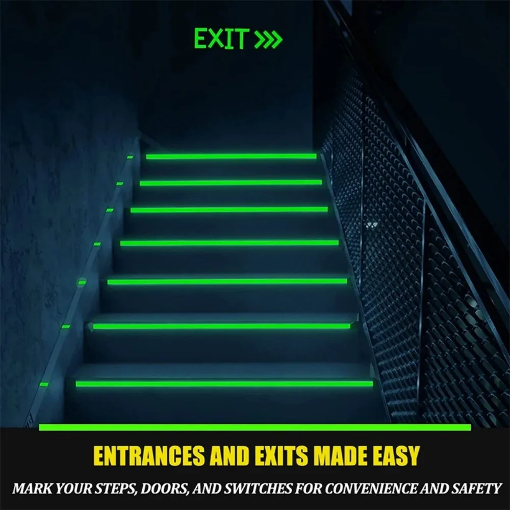 YX Luminous Fluorescent Night Self-adhesive Glow In The Dark Sticker Tape Safety Security Home Decoration Warning Adhesive Tape