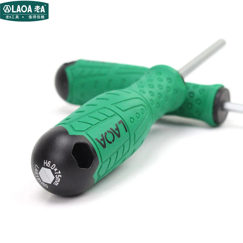 LAOA professionele S2 binnenzeskantschroevendraaier rechte staaf binnenzeskantschroevendraaier platte kop binnenschroevendraaier met m