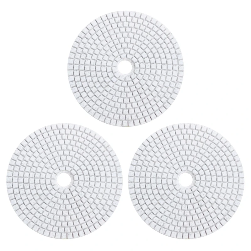 3X 5 Inch 125Mm Wet Diamond Polishing Pads Marble Granite Grits 30