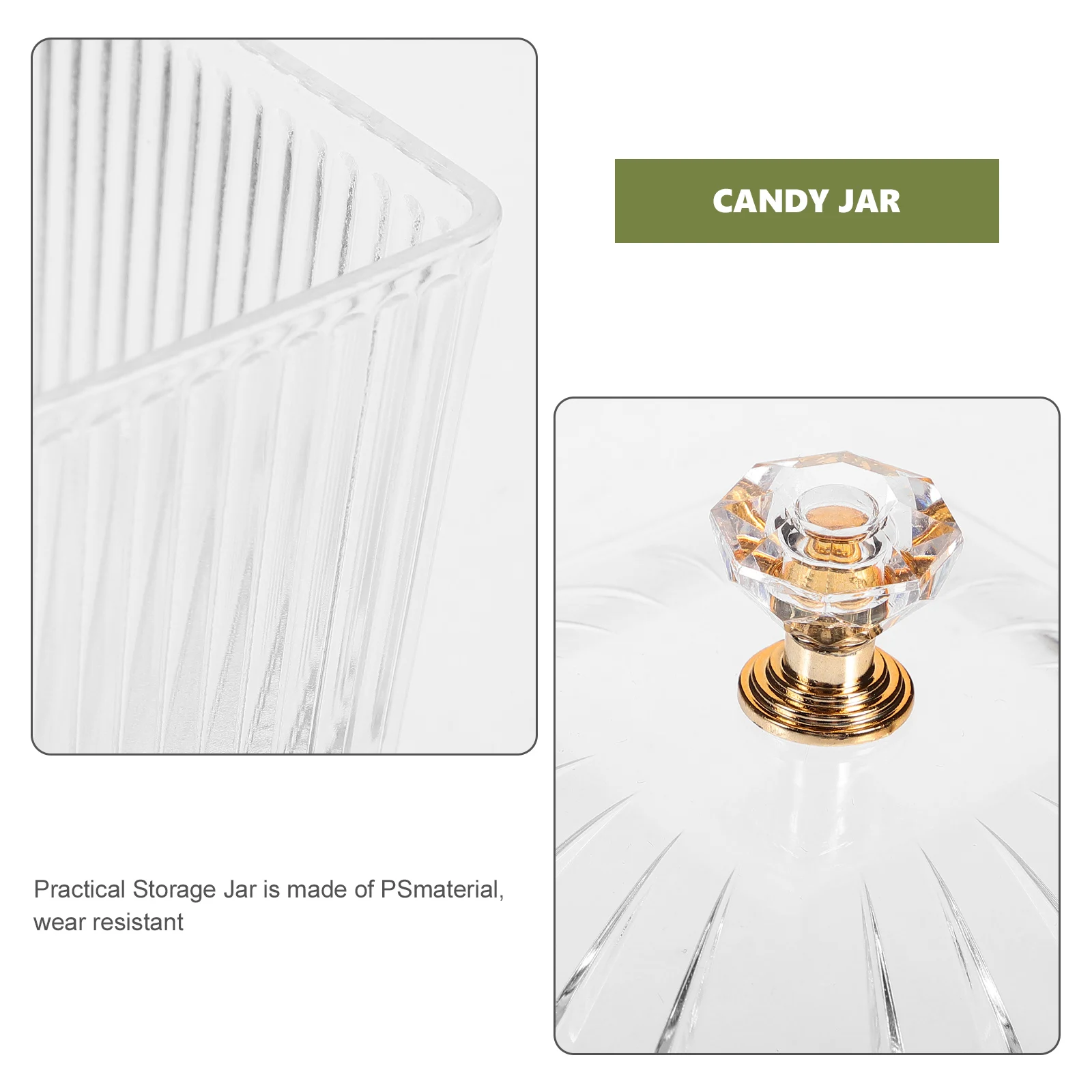 

2Pcs Transparent Candy Jar with Lid for Sweets Cookies Snacks Storage Sugar Coffee Tea Canister Spice Jars Small Bowl Container