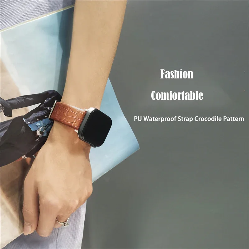 Ремешок кожаный для Apple Watch series Ultra 8 7 6 5 4 3 SE 49 мм 41 мм 42 мм 38-45 мм 44 мм, спортивный браслет-петля для iWatch 44 мм 40 мм