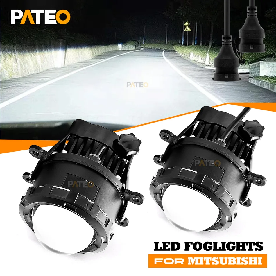 3 Inch Fog Lights LED Low Beam Lenses For Mitsubishi Outlander Pajero Galant L200 Grandis Single Beam Projector Car Accessories