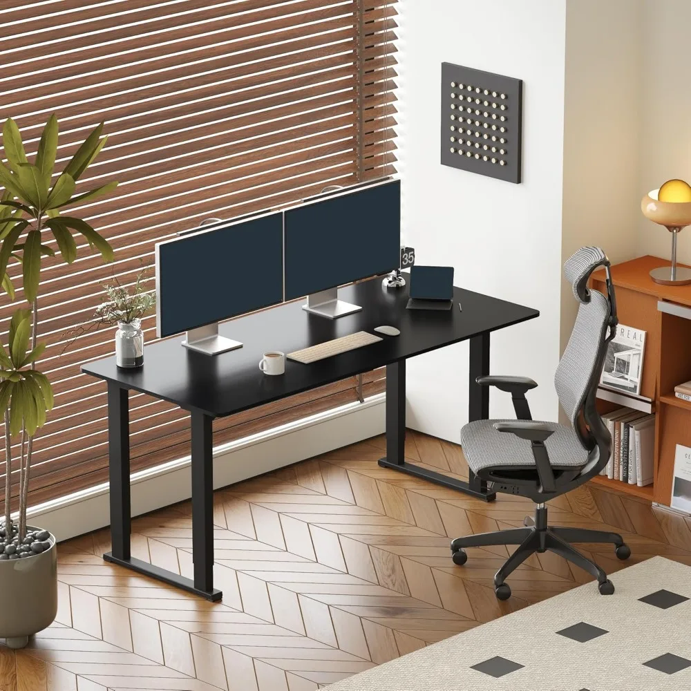 Electric Height Adjustable Standing Desk with Memory Presets for Home Office, Ergonomic Desk for Standing and Sitting Workstatio