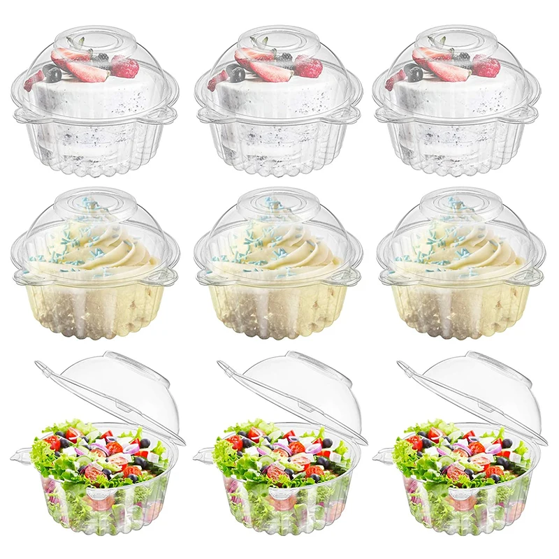 10/30pcs Transparent Cake Box Wedding Muffins Cupcake Packaging Box Fruit Dessert Slice Container Birthday Party Baking Decor