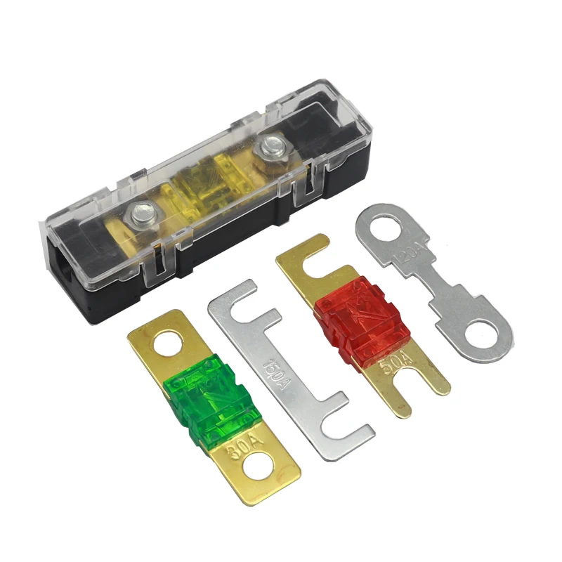 【1Set】 ANS Automobile Fuse Holder 32V Fuse Box Safety Plate Base Car Carrier Fuse Box Bolt Type 20A 30A 40A 50A 60A 70A - 200A