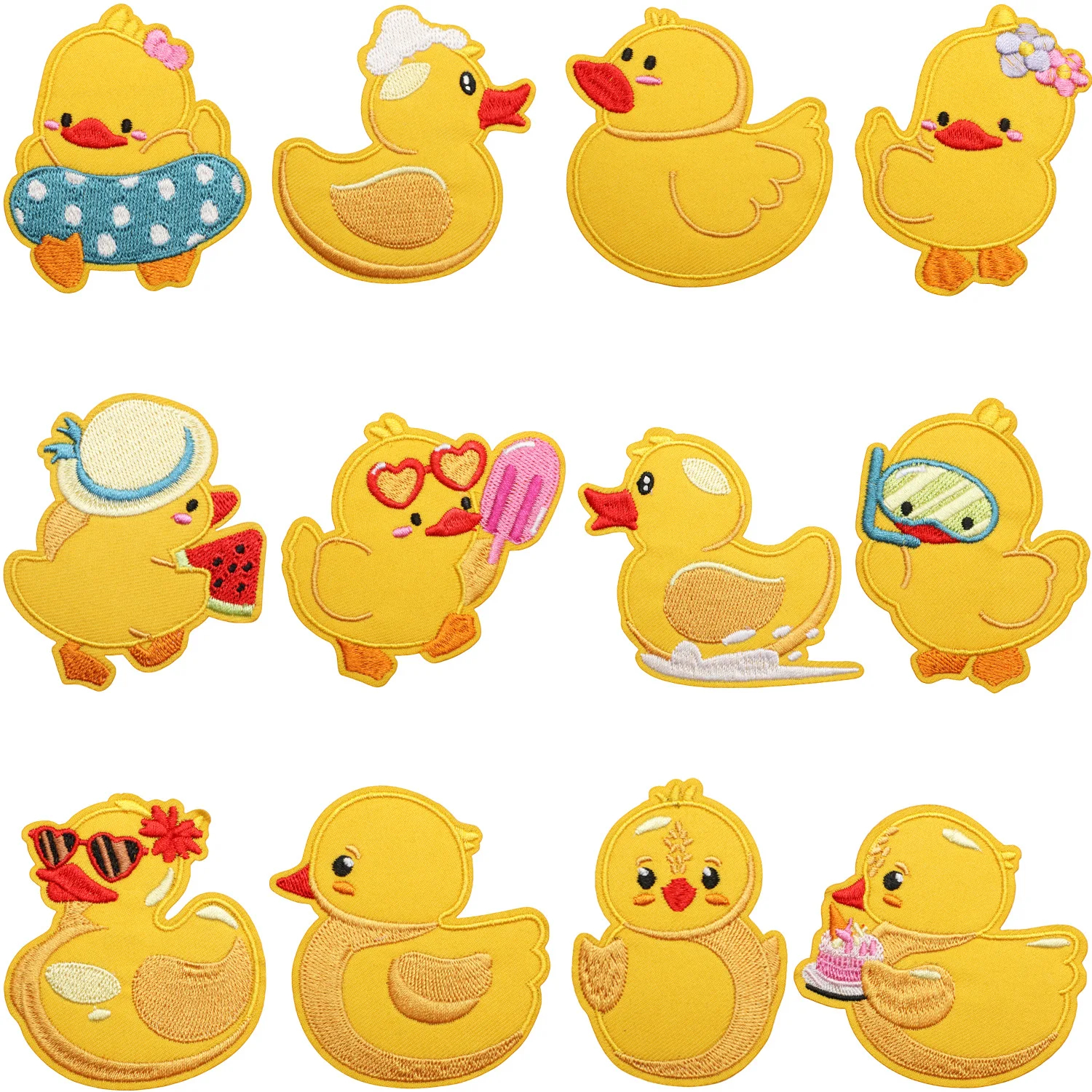 

Cute Yellow Little Duck Animal Fabric Patches Popular Cute Little Duck Patch Clothes Decoration Cartoon Embroidery Patches